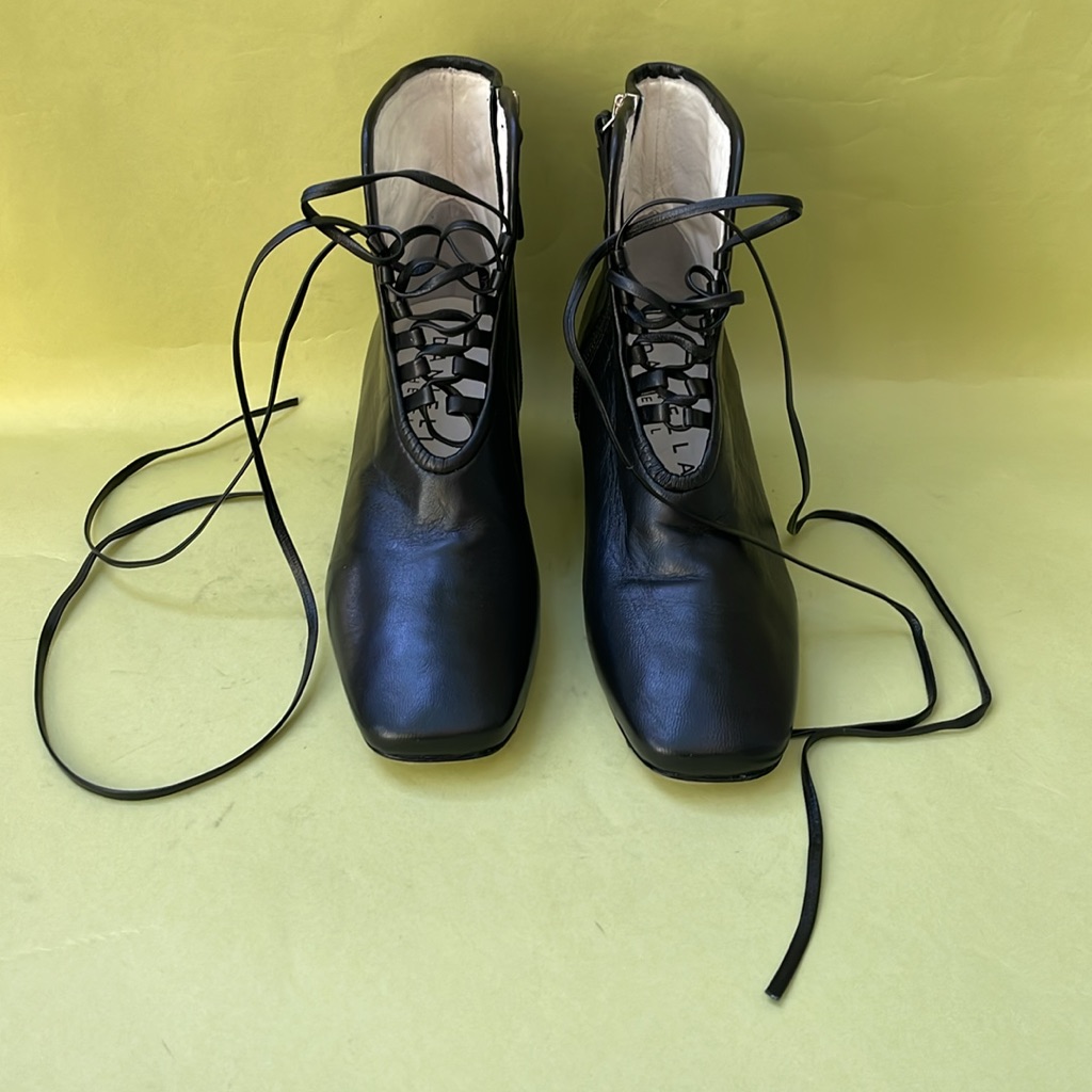 New Black Daniella Shevel Leather Booties — image 3 of 8